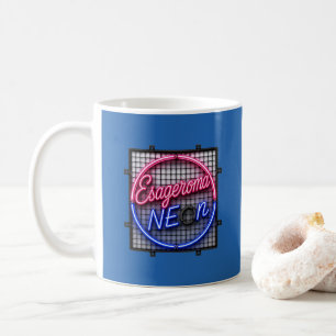 Taza De Café Esageroma Neon - Diseño Retro Synthwave de los 80
