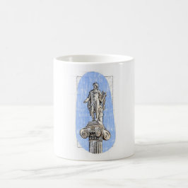 Taza De Café Esbozo acuarela de la estatua de Apollon