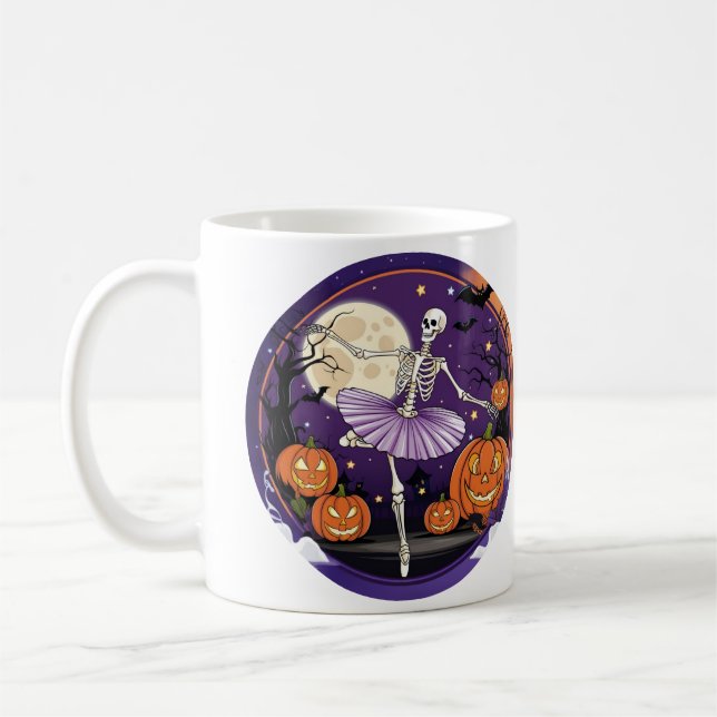 Taza De Café Esbozo de baile de Halloween, mejor regalo de hall (Izquierda)