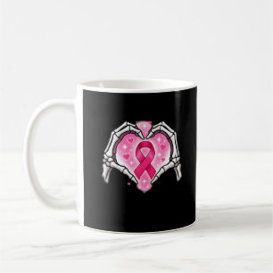 Taza De Café Esbozo de cáncer de mama Mano Rótulo de corazón Ci