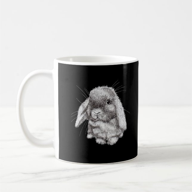 Taza De Café Esbozo De Conejo De Conejo De Lop Eared Hombres Mu (Izquierda)