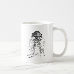 Taza De Café Esbozo de dibujo de lápiz blanco y negro