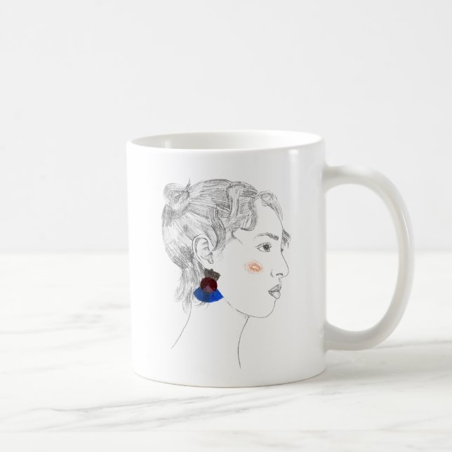 Taza De Café Esbozo de Glance - Retrato (Derecha)