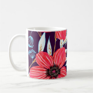 Taza De Café Esbozo de hierbas aromáticas florales, Marker Seam