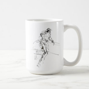 Taza De Café Esbozo de movimiento de ejecución abstracta