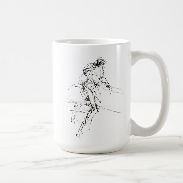 Taza De Café Esbozo de movimiento de ejecución abstracta (Derecha)