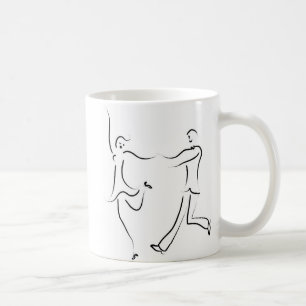 Taza De Café Esbozo de parejas de baile