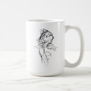 Taza De Café Esbozo de resumen elegante de peces de Koi