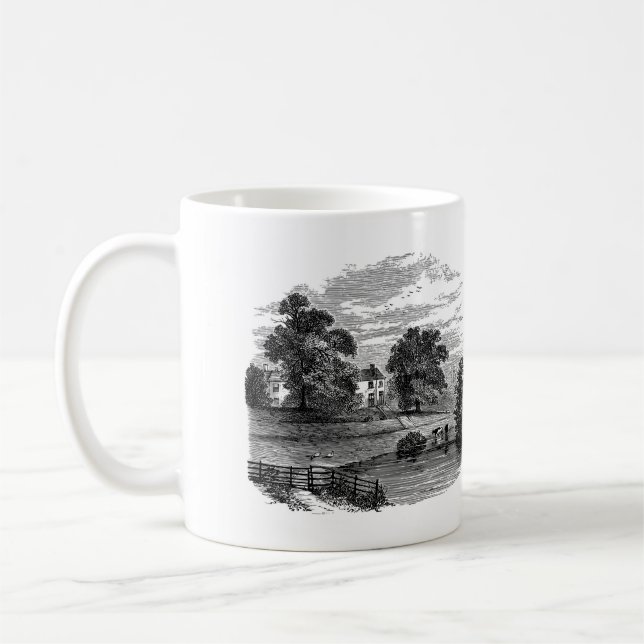 Taza De Café Esbozo de una granja rural norteamericana (Izquierda)
