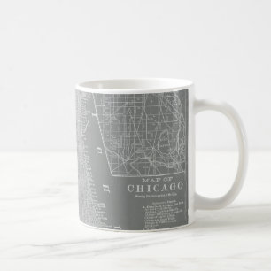 Taza De Café Esbozo del mapa de Chicago City Map
