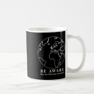 Taza De Café Esbozo del mapa mundial de protección ambiental