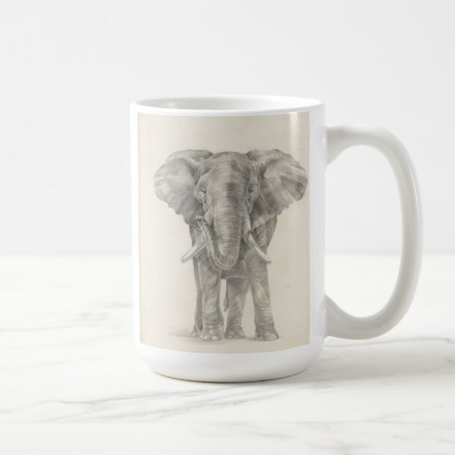 Taza De Café Esbozo elefante (Derecha)