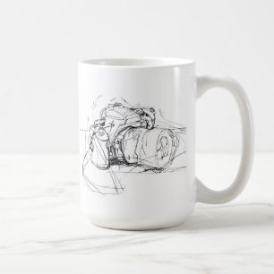 Taza De Café Esbozo elegante de cámara fotográfica