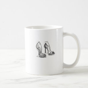 Taza De Café Esbozo elegante de tacones altos