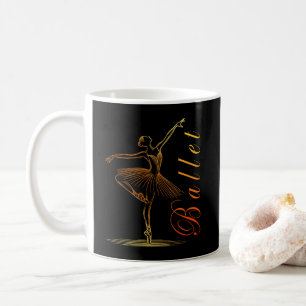 Taza De Café Esbozo elegante de una ballet bailarina