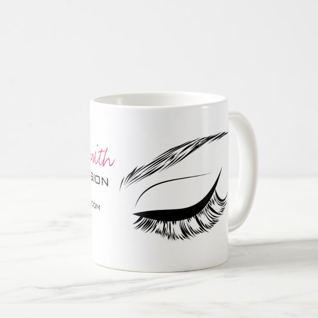 Taza De Café Esbozo ocular Extensión de pestañas de Mascara (Anverso derecho)