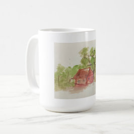 Taza De Café Esbozo original de acuarela
