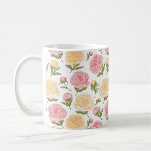 Taza De Café Esbozo rosa y amarillo para personas
