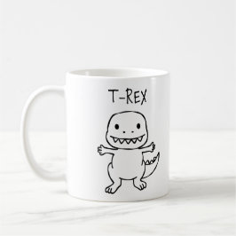 Taza De Café Esbozo T-Rex de T-Pose