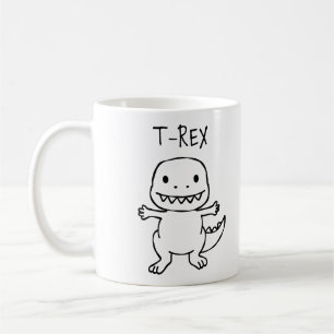 Taza De Café Esbozo T-Rex de T-Pose