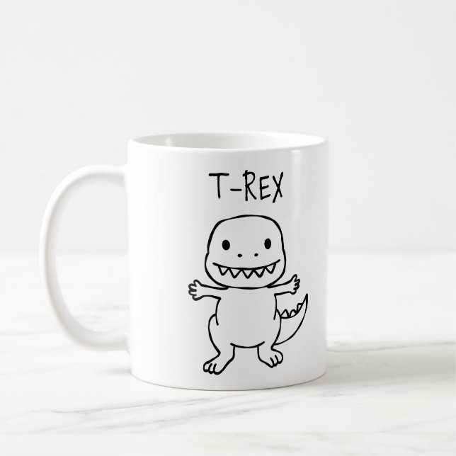 Taza De Café Esbozo T-Rex de T-Pose (Izquierda)