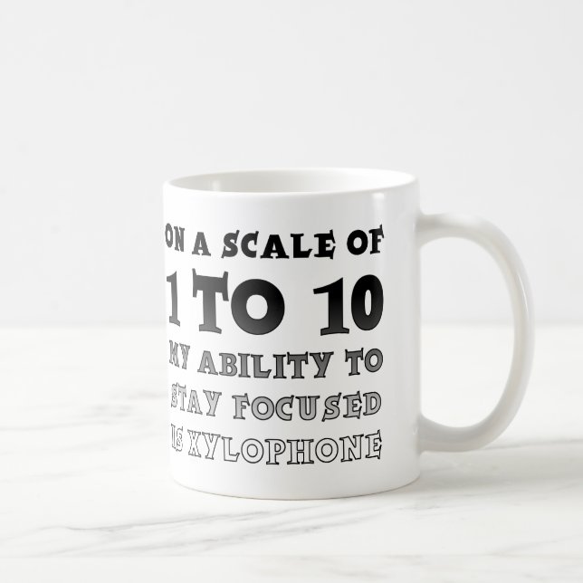 Taza De Café Escala De 1 A 10 Mug Gracioso Centrado (Derecha)