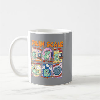 Taza De Café Escala de dolor de dinosaurio Enfermera divertida