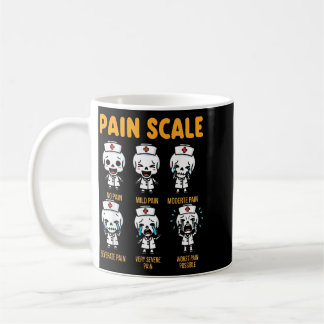 Taza De Café Escala de dolor de enfermera divertida esqueleto d