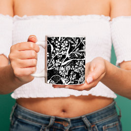 Taza De Café Escala de grises de flor floral