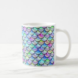 Taza De Café Escala de la sirena de burbuja arco iris