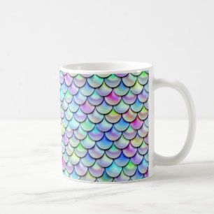 Taza De Café Escala de la sirena de burbuja arco iris