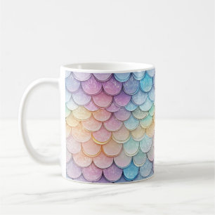 Taza De Café Escala de sirena Sparkly Pastel