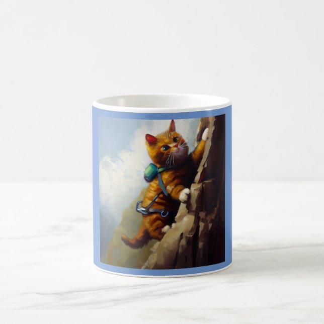 Taza De Café Escalada de rock de gato (Centro)