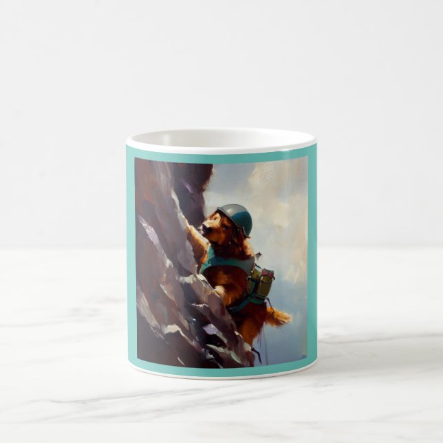 Taza De Café Escalada de rock de perro (Centro)