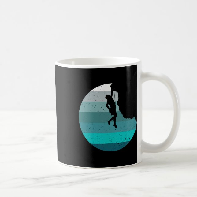 Taza De Café Escalada en Roca Retro Climber Bouldering Estilo V (Derecha)