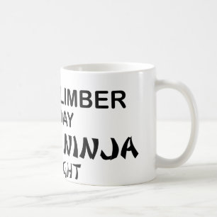 Taza De Café Escalador de roca Ninja mortal por noche