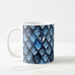 Taza De Café Escalas de dragón/gemas azules