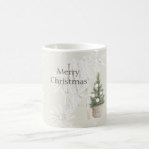 Taza De Café Escalera de Manta de Copos de Nieve de Árbol de Na