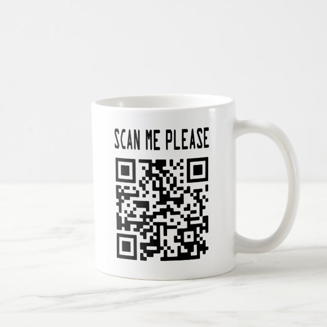 Taza De Café Escanéame por favor código QR - Sonríe, es gratis (Derecha)
