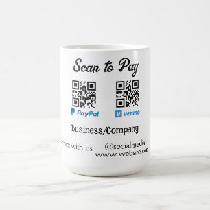 Taza De Café Escanear para pagar código q r paypal venmo agrega