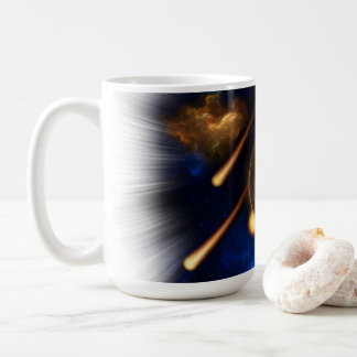 Taza De Café Escapada de arte fractal asteroide apocalipsis