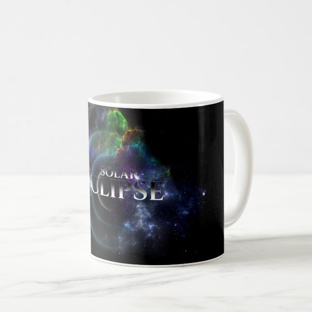 Taza De Café Escapada de arte fractal de eclipse solar (Anverso derecho)
