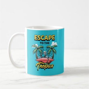 Taza De Café Escape al Skeleton Surf Tropical