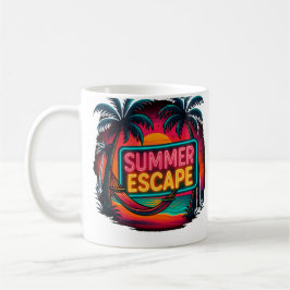 Taza De Café Escape de verano interminable - Aventura Retro Sun