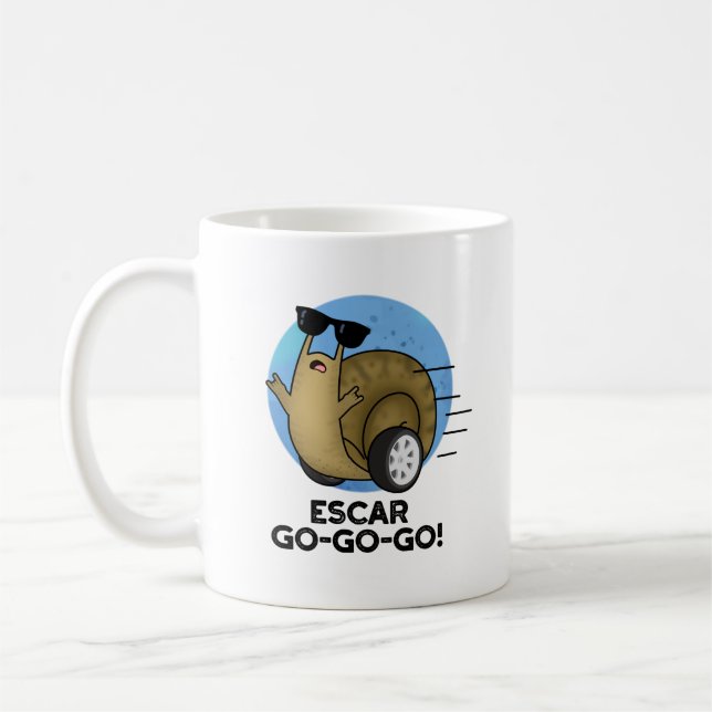 Taza De Café Escar-go-go Funny Pun de Caracol Francés (Izquierda)