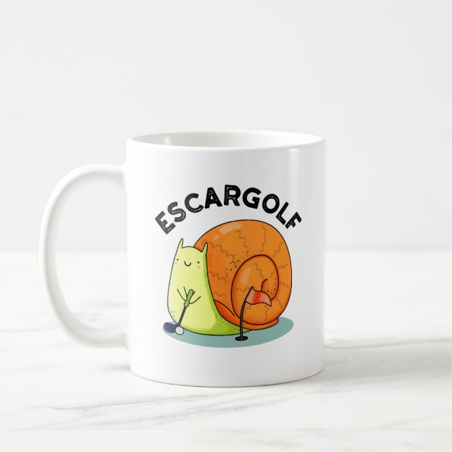 Taza De Café Escar-golf Funny Escargot Snail Pun (Izquierda)