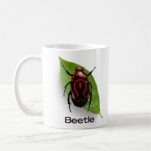 Taza De Café Escarabajo en una hoja, insecto