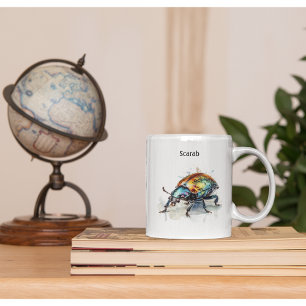 Taza De Café Escarabajo irlandés en acuarela, personalizado