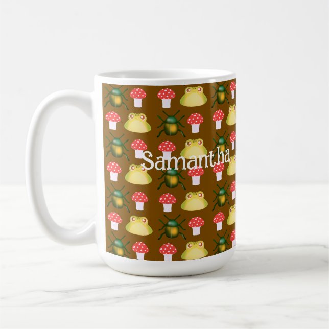 Taza De Café Escarabajo, rana y hongo (Izquierda)