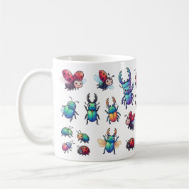 Taza De Café Escarabajos y Mariquitas de Dibujos Animados Color